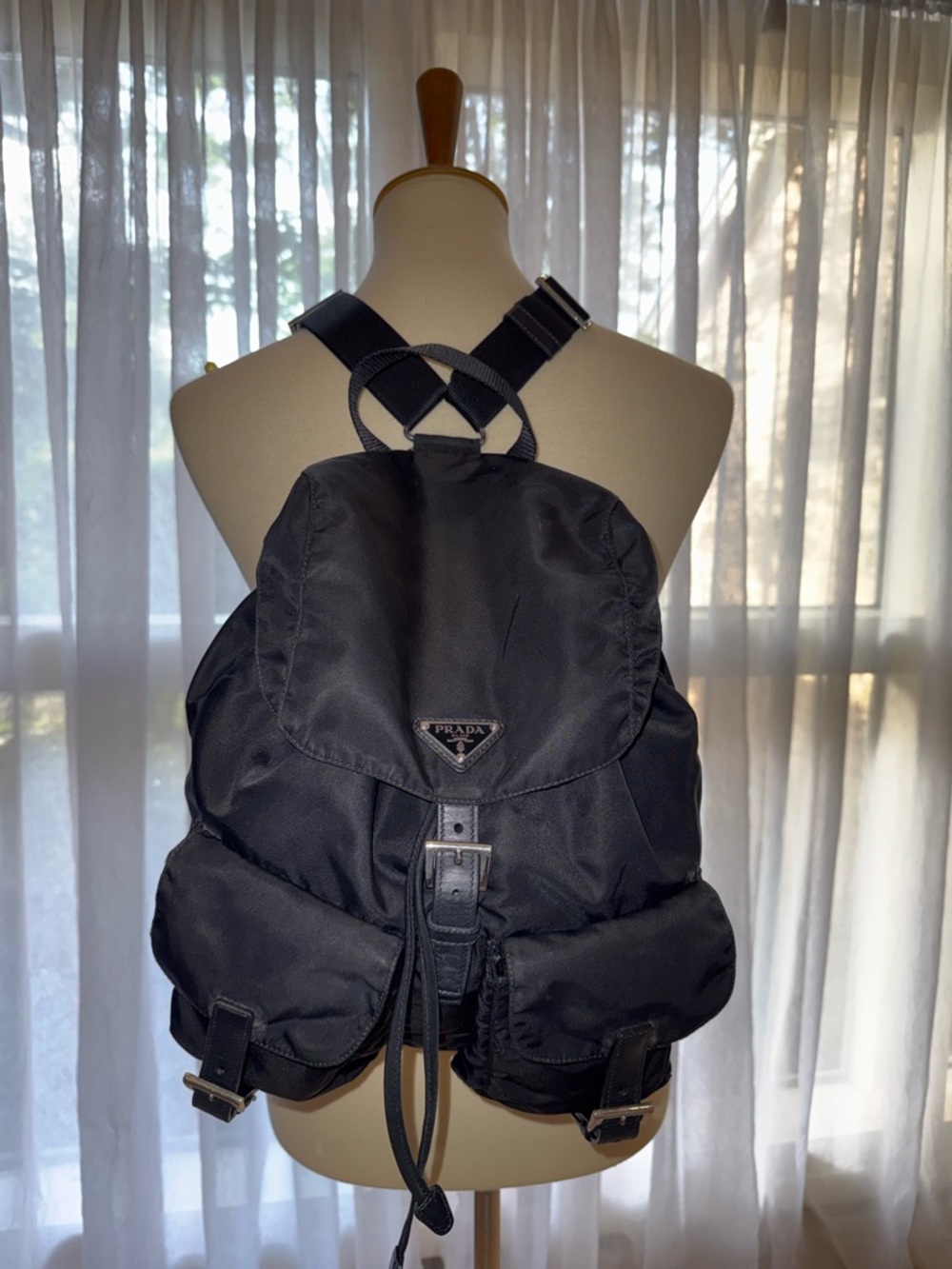 Prada Vela Black Nylon Backpack - Picture 5 of 16